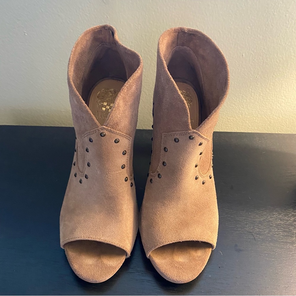 Vince Camuto suede open toe bootie